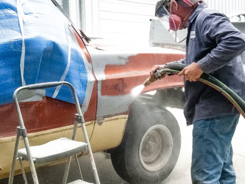 Automotive dust-free media blasting and surface restoration project by M&V Mobile Eco-Blast (project 1)