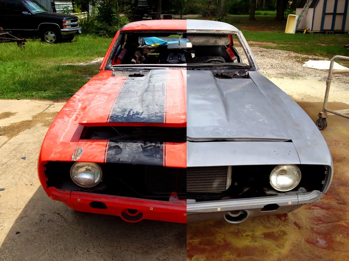Automotive dust-free media blasting and surface restoration project by M&V Mobile Eco-Blast (project 2)