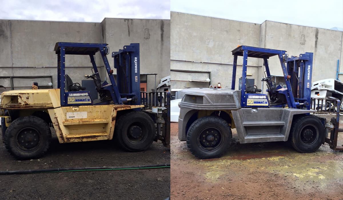 Industrial dust-free media blasting and surface restoration project by M&V Mobile Eco-Blast (project 2)