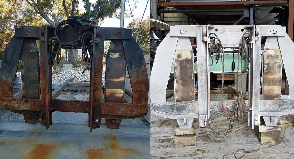 Industrial dust-free media blasting and surface restoration project by M&V Mobile Eco-Blast (project 6)
